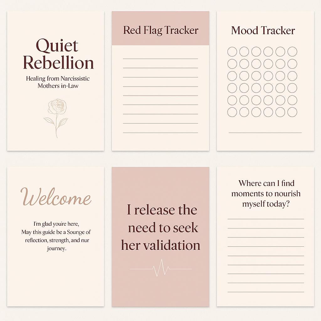 Healing Workbook: Recovery from Narcissistic Mother-in-Law - Quiet Rebellion Boundaries Journal (PDF)