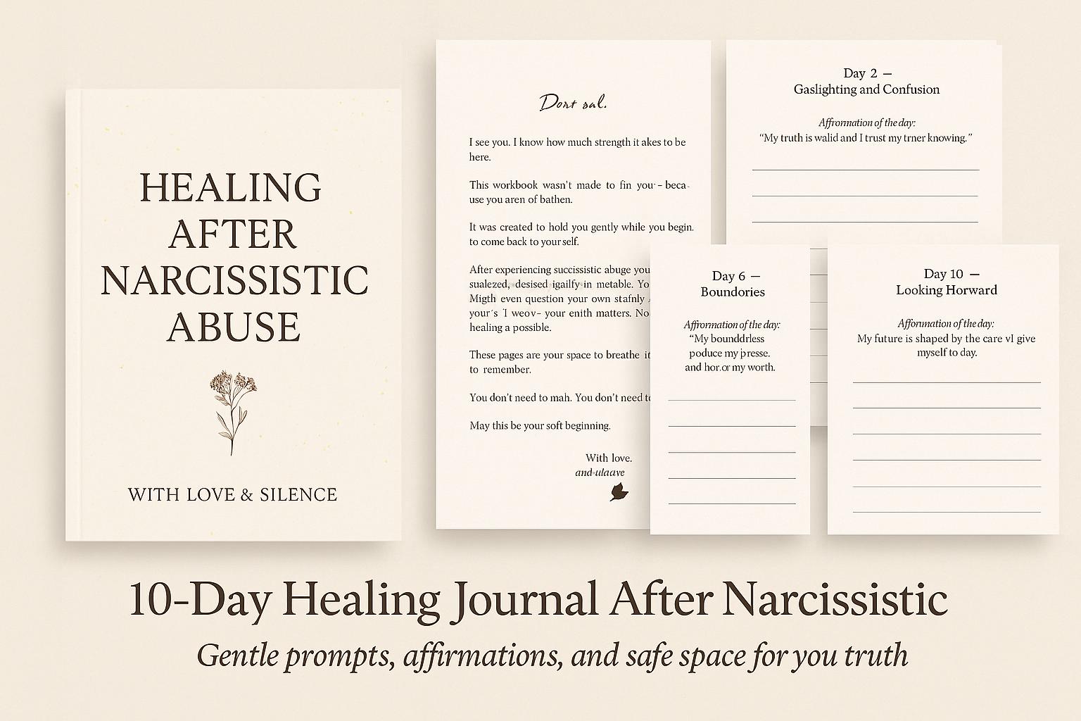 10-Day Narcissistic Abuse Recovery Workbook: Healing Journal with Self-Care Tips (PDF Download)