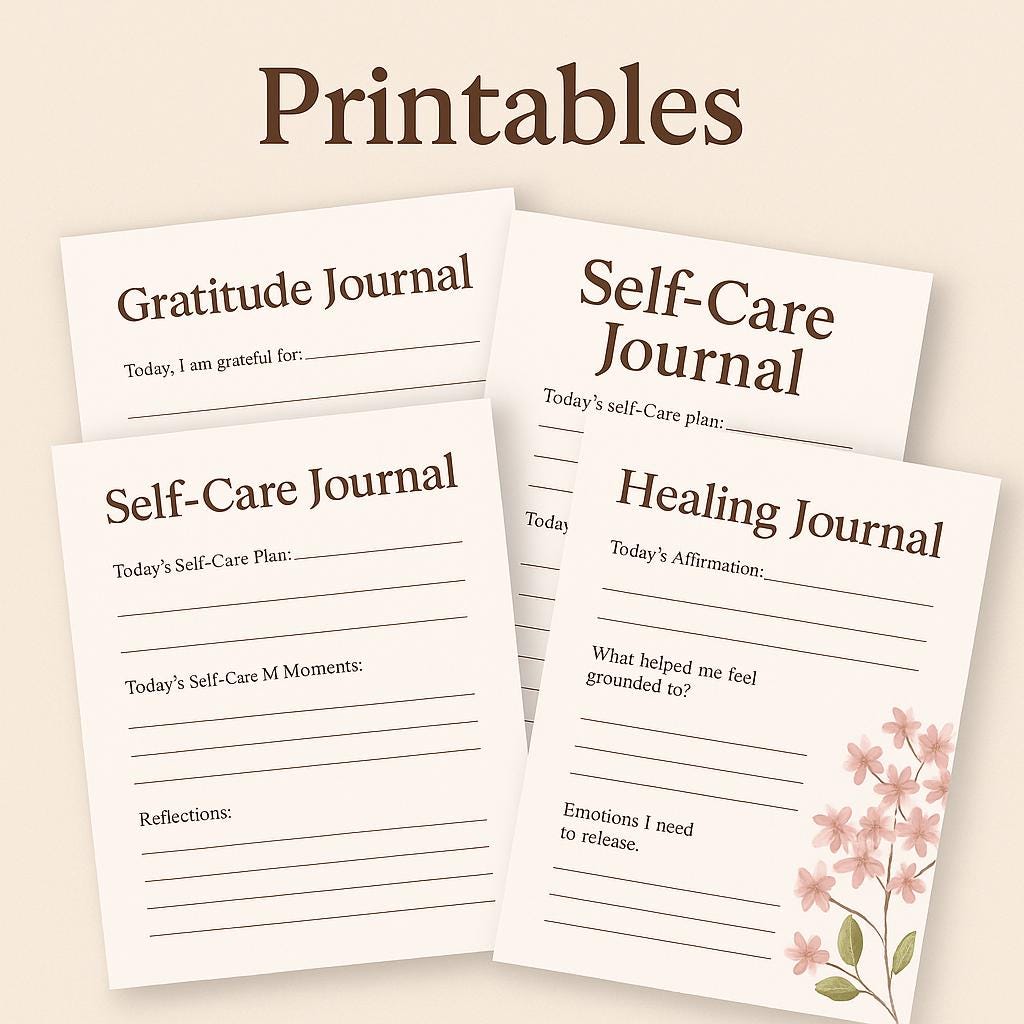 3-in-1 Daily Balance Bundle: Gratitude, Mindfulness & Emotional Check-In Printable Journals